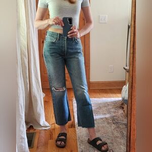 Re/Done 90's Ripped Loose Straight Jeans Size 26